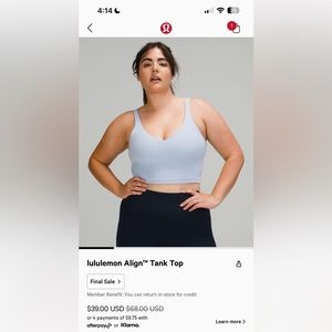 Lululemon align tank top